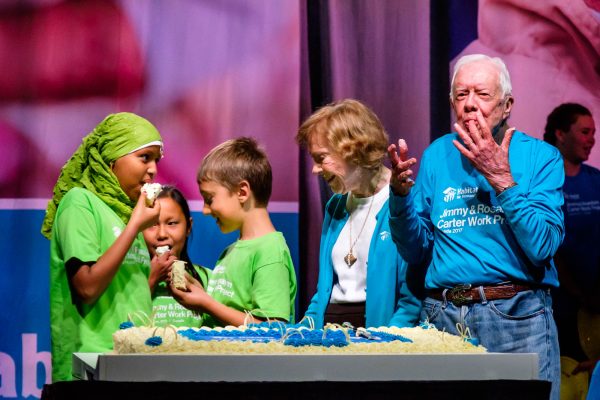 Jimmy and Rosalynn Carter at a Habitat for Humanity International event in their later years